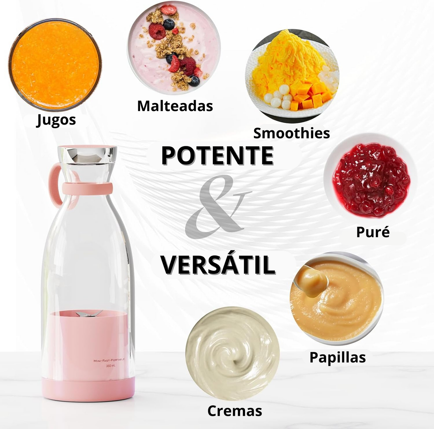 Batidora Pórtatil Potente - Fresh Juice