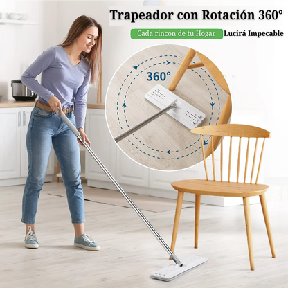 Kit Trapeador Mágic Mop 360° + Balde Autoexprimible