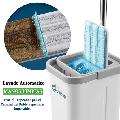 Kit Trapeador Mágic Mop 360° + Balde Autoexprimible